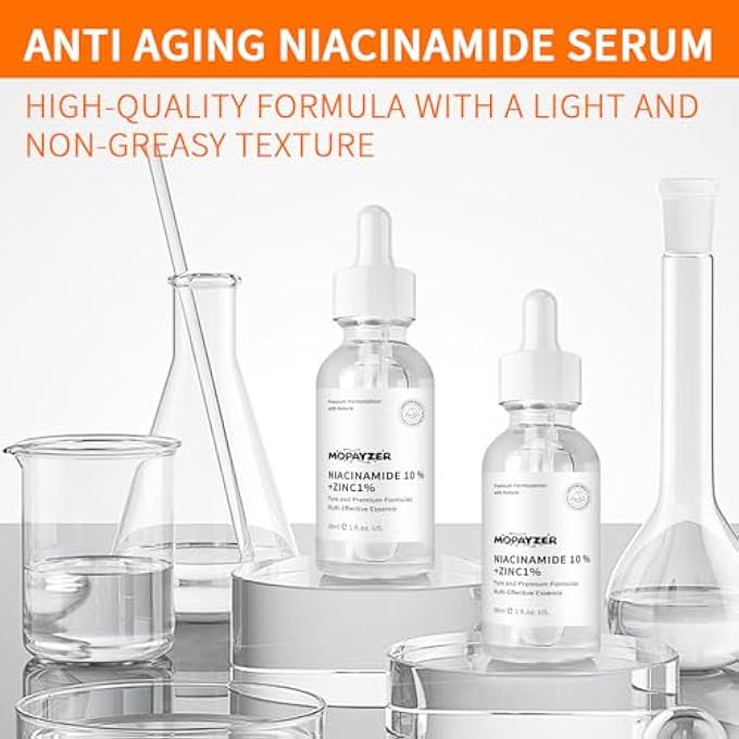 mopayzer NIACINAMIDE 10% + ZINC 1% SERUM, ANTI-AGING NIACINAMIDE SERUM FOR FACE, 1PCS MOISTURIZING FACIAL SERUM FOR ALL SKIN TYPE, WOMEN FACE SKIN CARE. - Image 3